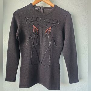 Zang Toi embellish wool sweater blouse